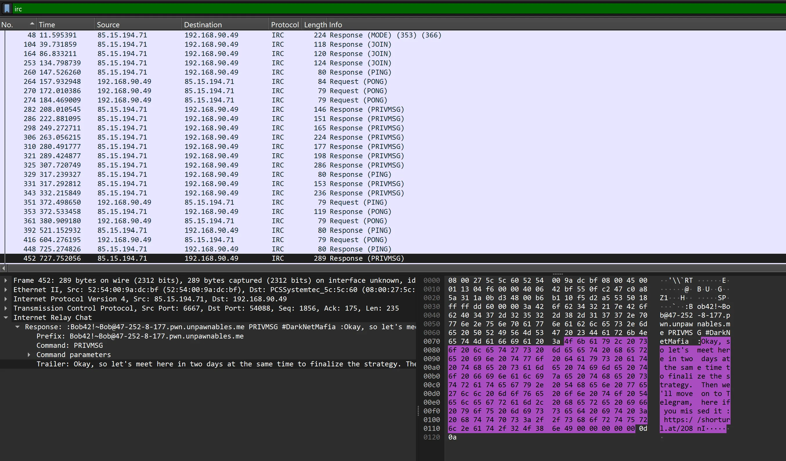 image of shorturl in pcap